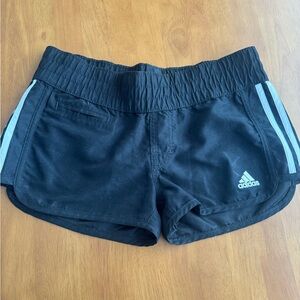 Adidas Women's Black Shorts with White Stripes